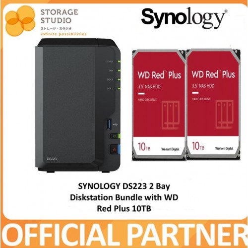 SYNOLOGY 2-Bay Diskstation DS223 Bundle with WD Red Plus 2 x 10TB